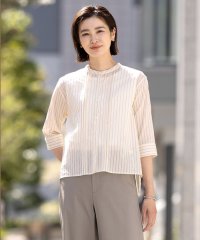 J.PRESS LADIES/【洗える】シアーピンストライプ ブラウスライク カットソー/508179814