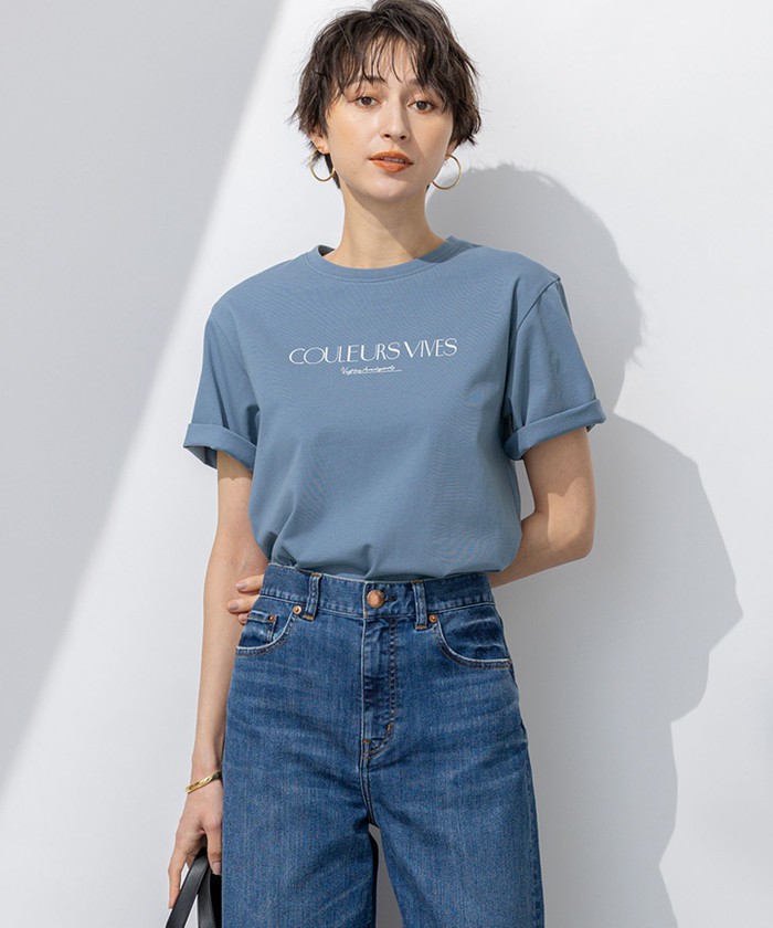 洗える】ボタニカル カラー Tシャツ(508164638) | 23区(小さい 洗える】ボタニカル カラー Tシャツ(508164638) | 23区(小さい
