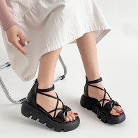 Shoes in Closet/シューズインクローゼット Shoes in Closet －シュークロ－ 厚底 コードストラップ バックファスナー リボン サンダル 993/508172062