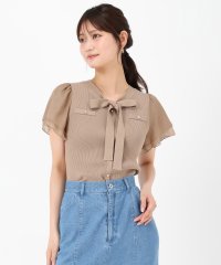 MISCH MASCH/ミッシュマッシュ MISCH MASCH 2025春夏新作 ゴールド釦シアー袖ボウタイニット/508173847
