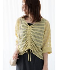 Te chichi TERRASSE/メッシュボーダーシャーリングトップス/508180714
