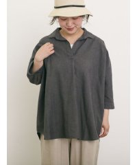Samansa Mos2/後ろ釦スキッパー7分袖チュニック/508180824