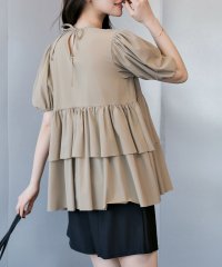 TeddyShop/テディショップ Teddyshop 【UPF50+】レディース水着 ふんわり袖のバックカットアウトリボンティアードラッシュガードトップス+ショートパンツ 2点セ/508181115