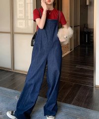 TeddyShop/テディショップ Teddyshop レディース バックリボンストレートシルエットデニムオールインワン/508181130