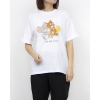 NOBRAND/ノーブランド no brand レディース 半袖Tシャツ Tom&Jerryフロントグラフィック(ジェリー&タフィー) ALW－25198/508181188