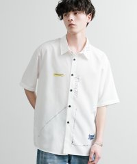 Rocky Monroe/ロッキーモンロー Rocky Monroe カジュアルシャツ 半袖 メンズ レディース プリント ロゴ ルーズ ジャストフィット 羽織り 軽い ドレープ 韓国 /508181295