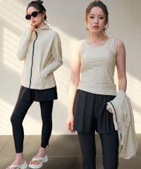 OSYAREVO/オシャレボ OSYAREVO 【ネット限定】【紫外線カット率99.9％以上】フードパーカー ラッシュガード 付き タンキニ 水着 セットアップ 体型カバー 5点/508181406