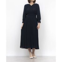 12Twelve Agenda/トゥエルブアジェンダ 12Twelve Agenda Vネック消しプリーツウエストシャーリングロングワンピース/508181410