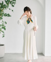12Twelve Agenda/トゥエルブアジェンダ 12Twelve Agenda Vネック消しプリーツウエストシャーリングロングワンピース/508181410