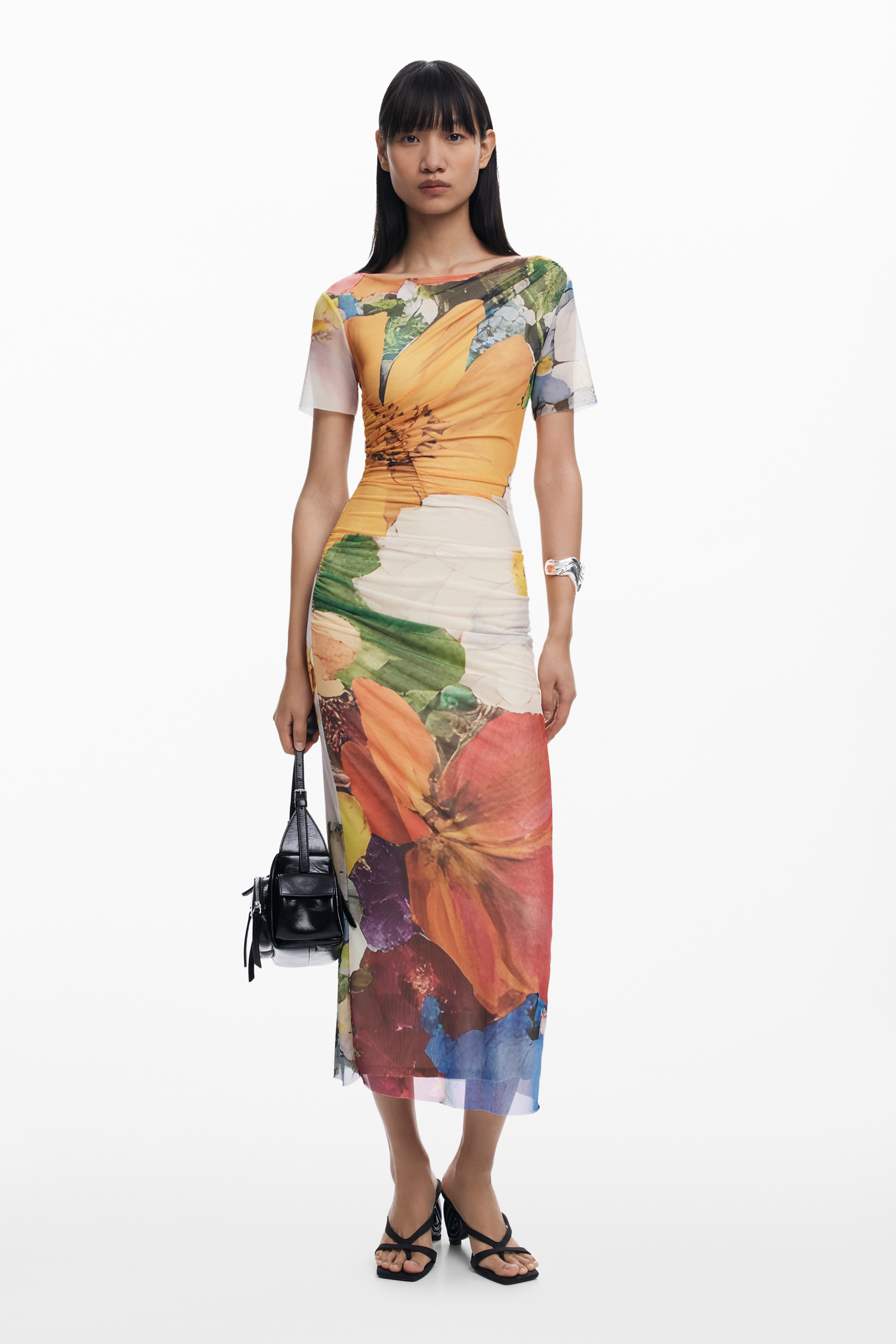 デシグアル Desigual 花柄ミディ丈チュールワンピース(508181424 デシグアル Desigual 花柄ミディ丈チュールワンピース(508181424