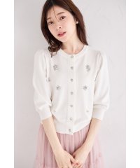 tocco closet/トッコクローゼット tocco closet オーロラフラワービジュー付きニットカーディガン/508181445