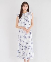 tocco closet/トッコクローゼット tocco closet エアリージャガード×水彩フラワープリントラッフルフリルピンタックワンピース/508181449