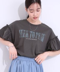 SHOO・LA・RUE Cutie Blonde/【洗える/S－LL】プリントアソート お袖フリルTシャツ/508181695