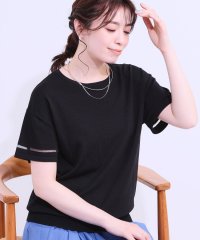 SHOO・LA・RUE　DRESKIP/【UVカット/洗える】お袖シアーがヘルシーに フレアスリーブサマーニット/508181701