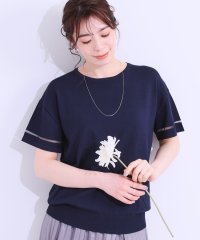 SHOO・LA・RUE　DRESKIP/【UVカット/洗える】お袖シアーがヘルシーに フレアスリーブサマーニット/508181701