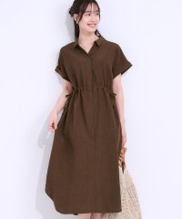SHOO・LA・RUE　DRESKIP/シューラルー／ドレスキップ SHOO・LA・RUE/DRESKIP 【S－LL】お顔周りすっきり 麻調スキッパーシャツワンピース/508181724