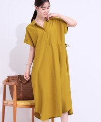 SHOO・LA・RUE　DRESKIP/【S－LL】お顔周りすっきり 麻調スキッパーシャツワンピース/508181724