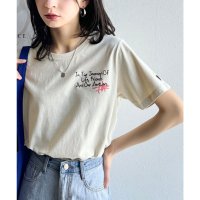 クラシカルエルフ Classical Elf アートのように刺繍が映える。オーガニックコットン100%らくがき風刺繍 無地＆ボーダー柄半袖Tシャツ