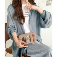 Classical Elf/クラシカルエルフ Classical Elf 涼しげなシアー素材が魅力。シアーパフスリーブサムホールVネックニットカーディガン（長袖）/508182017