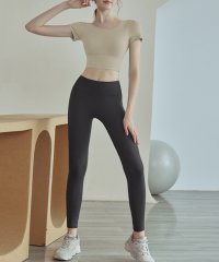 TeddyShop/テディショップ Teddyshop レディース 半袖バックダブルクロスストラッピーフィットネストップス+レギンス 上下2点セット/508182029