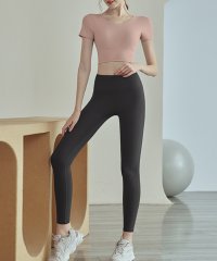 TeddyShop/テディショップ Teddyshop レディース 半袖バックダブルクロスストラッピーフィットネストップス+レギンス 上下2点セット/508182029