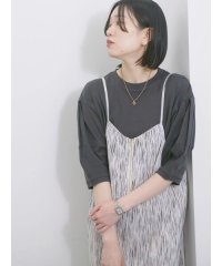 Samansa Mos2 blue/【USAコットン】ランタンスリーブTシャツ/508182039