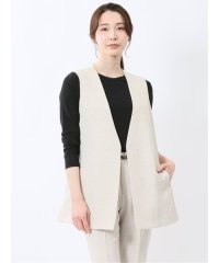 m.f.editorial/エムエフエディトリアル m.f.editorial 麻調合繊 ペプラム ジレ(セットアップ可能)/508182047