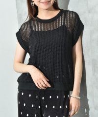 INTERPLANET/インタープラネット INTERPLANET クロシェ風レースフレンチスリーブプルオーバー/508182230