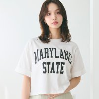 coca/コカ coca クロップド丈ロールアッププリントTシャツ/508182234