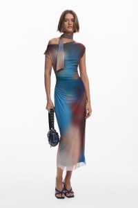 Desigual/デシグアル Desigual イレギュラーネックラインのドレープドレス/508182256