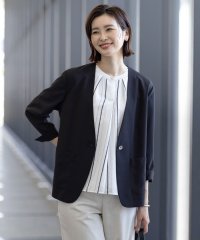J.PRESS LADIES/【洗える】ストレッチ ノーカラー ジャケット/508182538