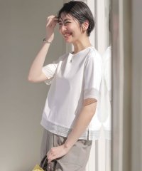 J.PRESS LADIES/【洗える】スムースジャージー レース カットソー/508182541