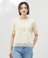 J.PRESS LADIES（LARGE SIZE）/【洗える】スムースジャージー レース カットソー/508182544