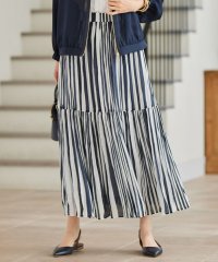 JIYU-KU(LARGE SIZE)/【SHIHOさん着用・接触冷感・洗える】ハンドワッシャープリーツストライプ スカート/508182555