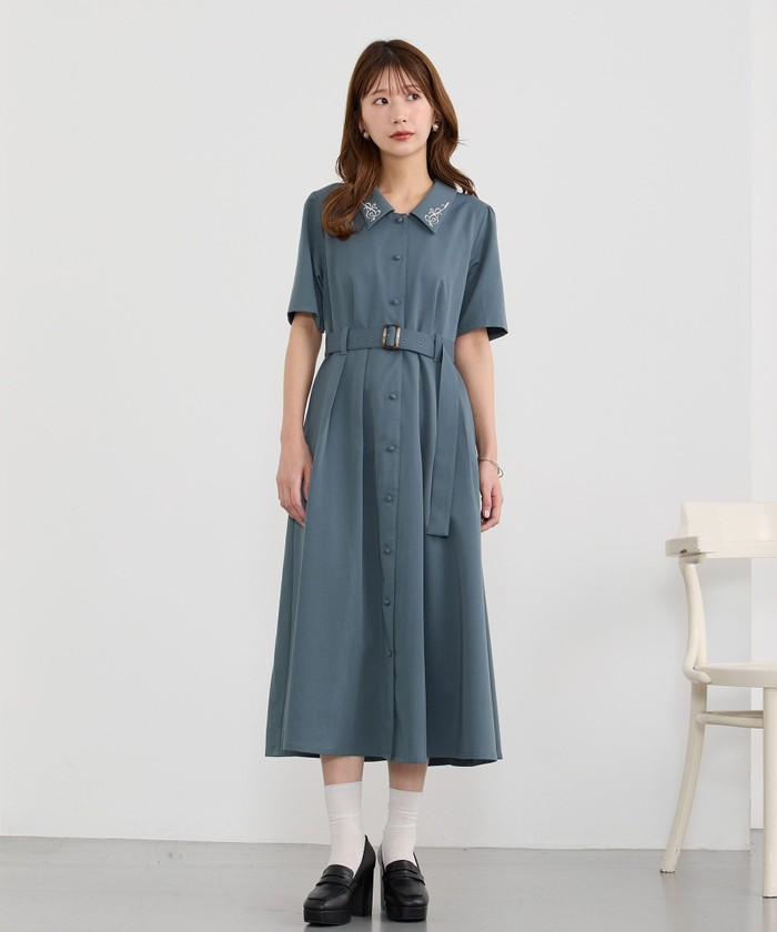 衿刺繍ワンピース(508148971) | ニコルクラブ(NICOLE CLUB) - d 衿刺繍ワンピース(508148971) | ニコルクラブ(NICOLE CLUB) - d