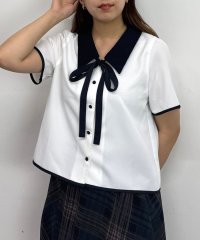 NICOLE CLUB/パイピングレースカラーブラウス/508148977