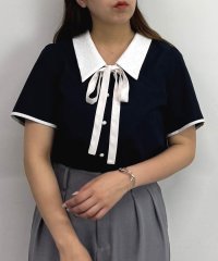 NICOLE CLUB/パイピングレースカラーブラウス/508148977