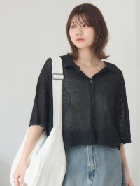 RETRO GIRL/レトロガール RETRO GIRL ペイズリー柄メッシュカーデ/508182574