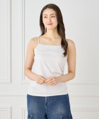 INED/《大きいサイズ》スビンMIXコットンサテン切り替えキャミソール《スビン綿MIX天竺/A－GIRL’S 》/508182848
