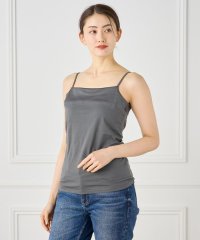 INED/《大きいサイズ》スビンMIXコットンサテン切り替えキャミソール《スビン綿MIX天竺/A－GIRL’S 》/508182848