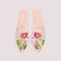 PRETTY BALLERINAS/プリティ・バレリーナ Pretty Ballerinas ELLA flower crochet mules / エラ フラワー クロシェ ミュール ポインテッ/507866281