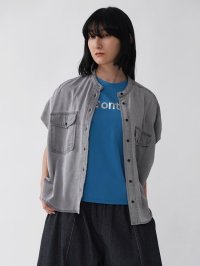 LASUD/ラシュッド LASUD オーバーダイデニムライクシャツ/508184151