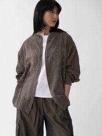 LASUD/ラシュッド LASUD ペイズリープリントバンドカラーシャツ/508184152