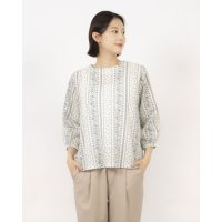 BRODIAEA/ブローディア BRODIAEA 塩縮加工ボタニカル柄コットンブラウス/508184366