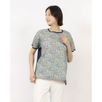 BRODIAEA/ブローディア BRODIAEA リバティープリントミラクルウェーブ ボタニカル柄切り替え半袖Tシャツ/508184372
