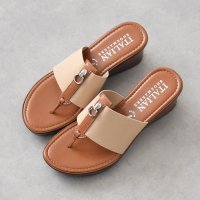 ITALIAN SHOEMAKERS/イタリアンシューメーカーズ ITALIAN SHOEMAKERS メタルモチーフウェッジヒールサンダル/508184463