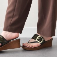 ITALIAN SHOEMAKERS/イタリアンシューメーカーズ ITALIAN SHOEMAKERS ビッグバックルウェッジヒールサンダル/508184465