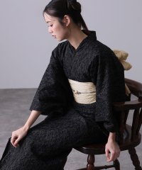 PourVous/プールヴー PourVous セパレート 二部式 一人で着られる 大人浴衣3点セット オリジナルデザイン 綿 兵児帯 女性 黒 選べる シック レトロ レース /508184621