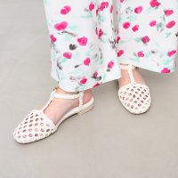 Launa lea/ラウナレア Launa lea 【25SS】メッシュTストラップフラットサンダル(S151)/508184708