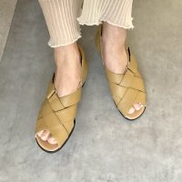 HERMOSA/エレモーサ HERMOSA 【日本製】軽量 柔らか本革 ゆったり3E幅 かかと付ダブルクロスサンダル/508184733